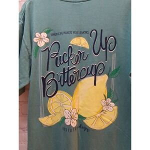 Comfort Colors Southern-ology Pucker up  Buttercup Lemons Women T-shirt Medium M